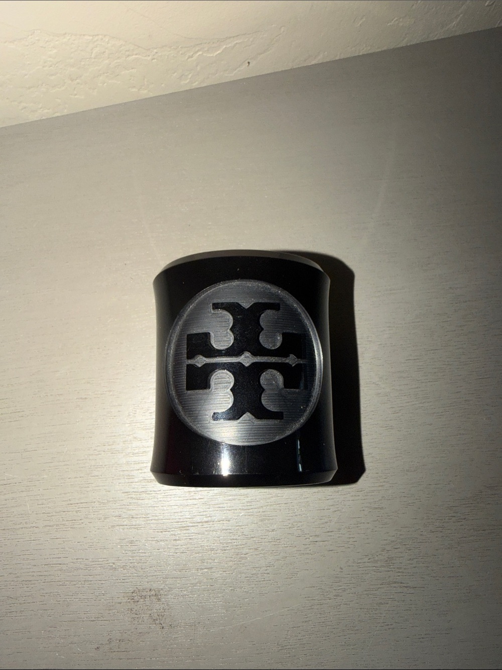Tory Burch Black Stainless Steel Logo Money Clip